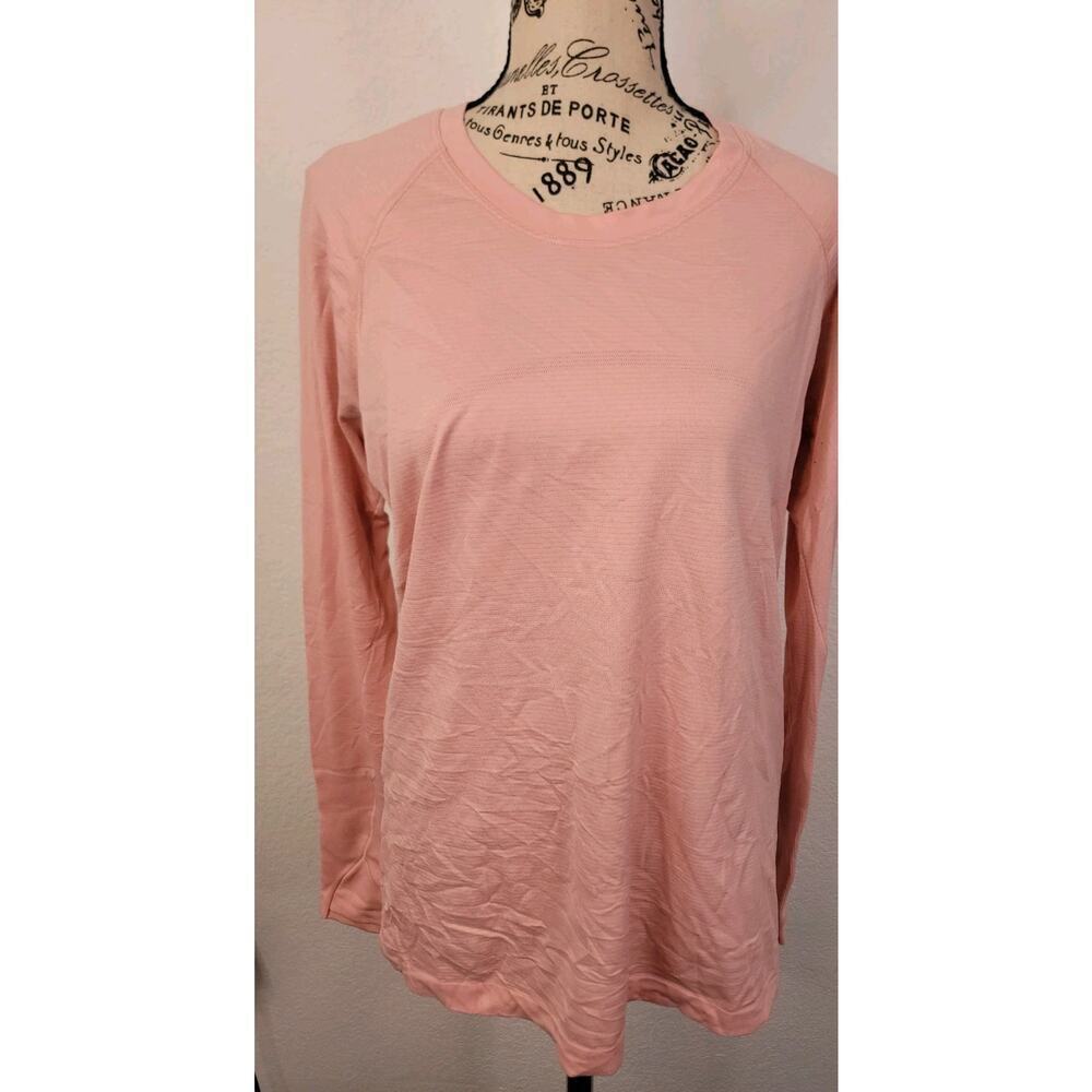 Lululemon Pullover Womens 12 Run Swiftly Long Sleeves Thumbholes Light Pink